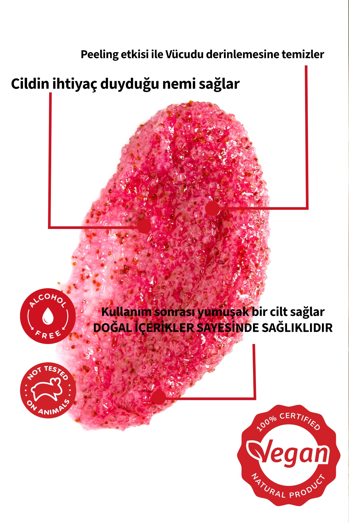 Çilek Aromalı Şekerli Body Scrub