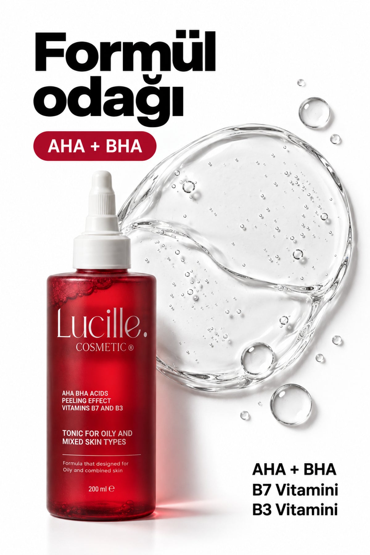 AHA BHA Gözenek Arındırıcı Tonik – Yağlı & Karma Ciltler İçin — formül ve doku