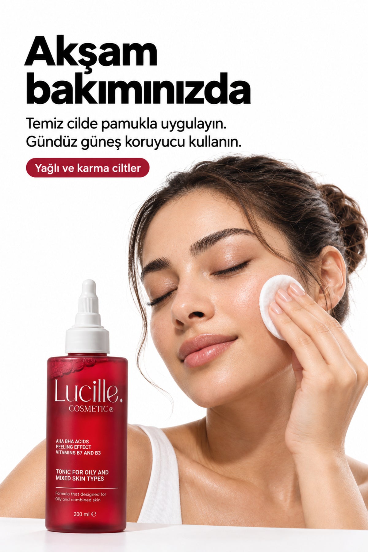 AHA BHA Gözenek Arındırıcı Tonik – Yağlı & Karma Ciltler İçin — uygulama