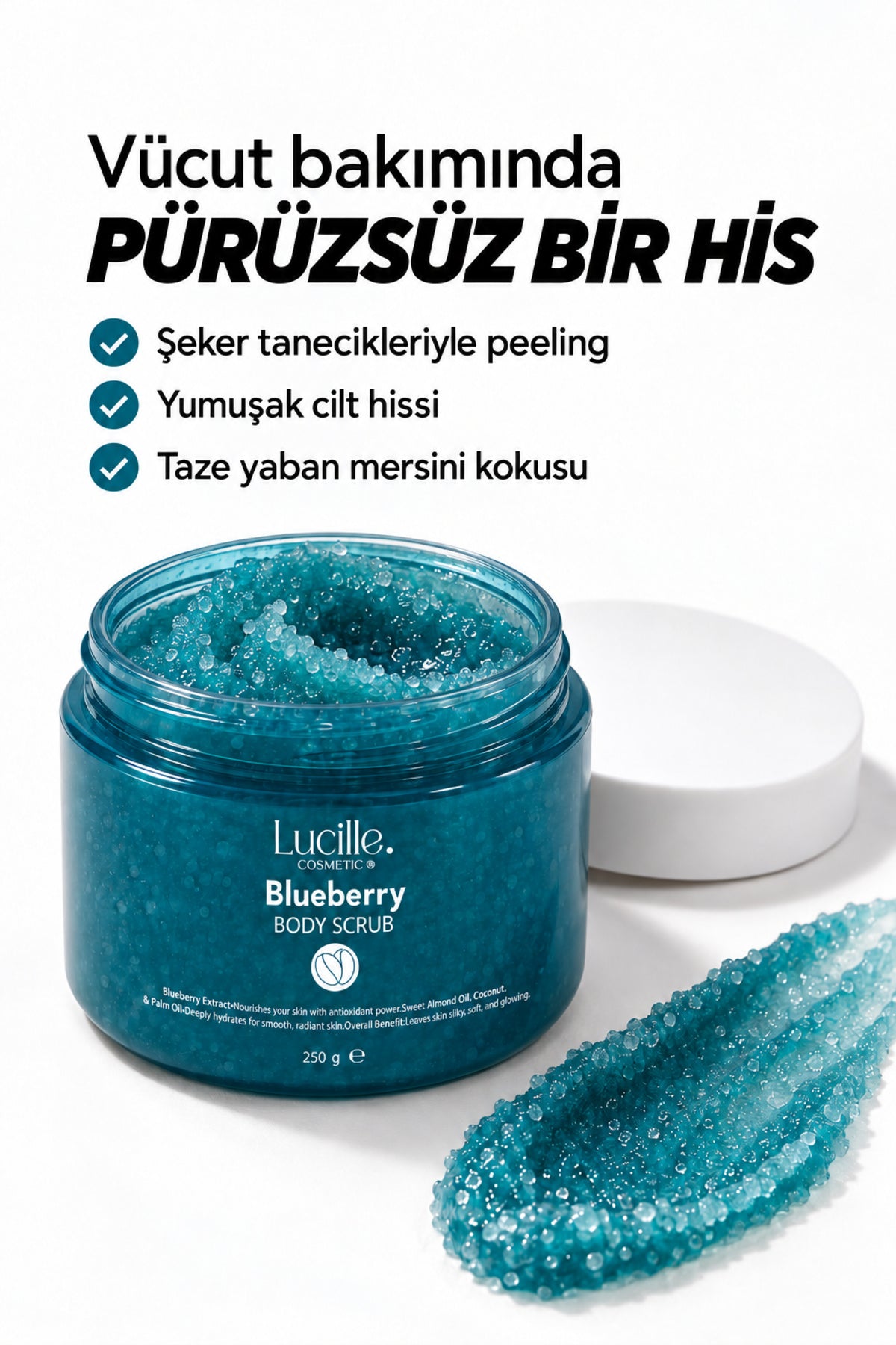 Yaban Mersini Aromalı Arındırıcı Vücut Peelingi (Şeker Tanecikli)  Nem Desteği Sağlayan — bakım özellikleri