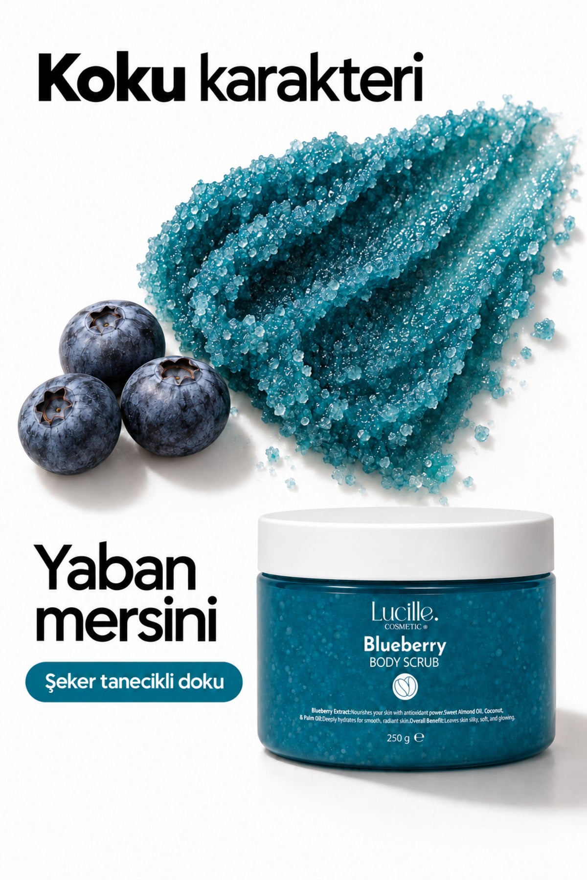 Yaban Mersini Aromalı Arındırıcı Vücut Peelingi (Şeker Tanecikli)  Nem Desteği Sağlayan — formül ve doku