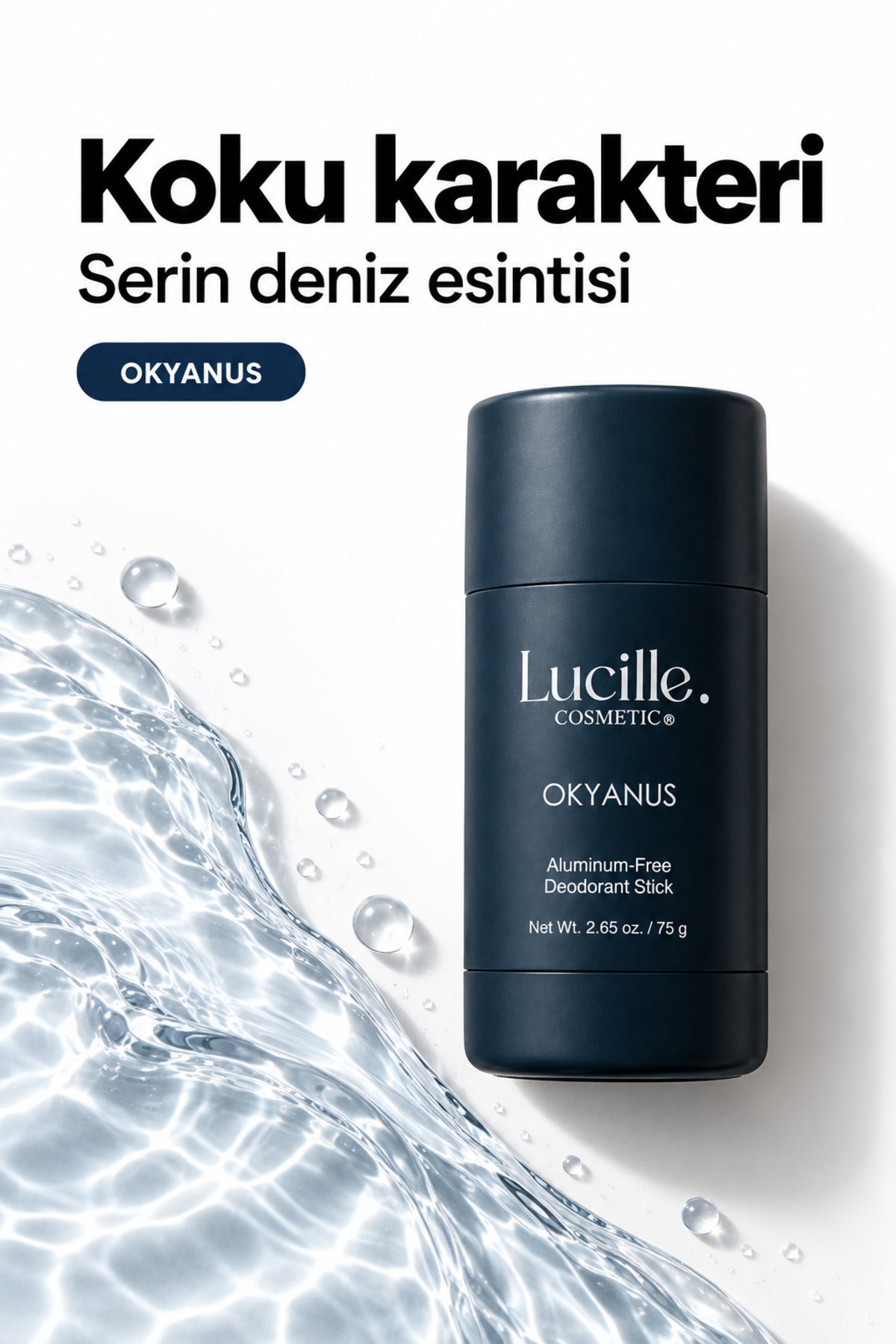 Okyanus Ferahlığı Alüminyum İçermeyen Erkek Stick Deodorant — formül ve doku