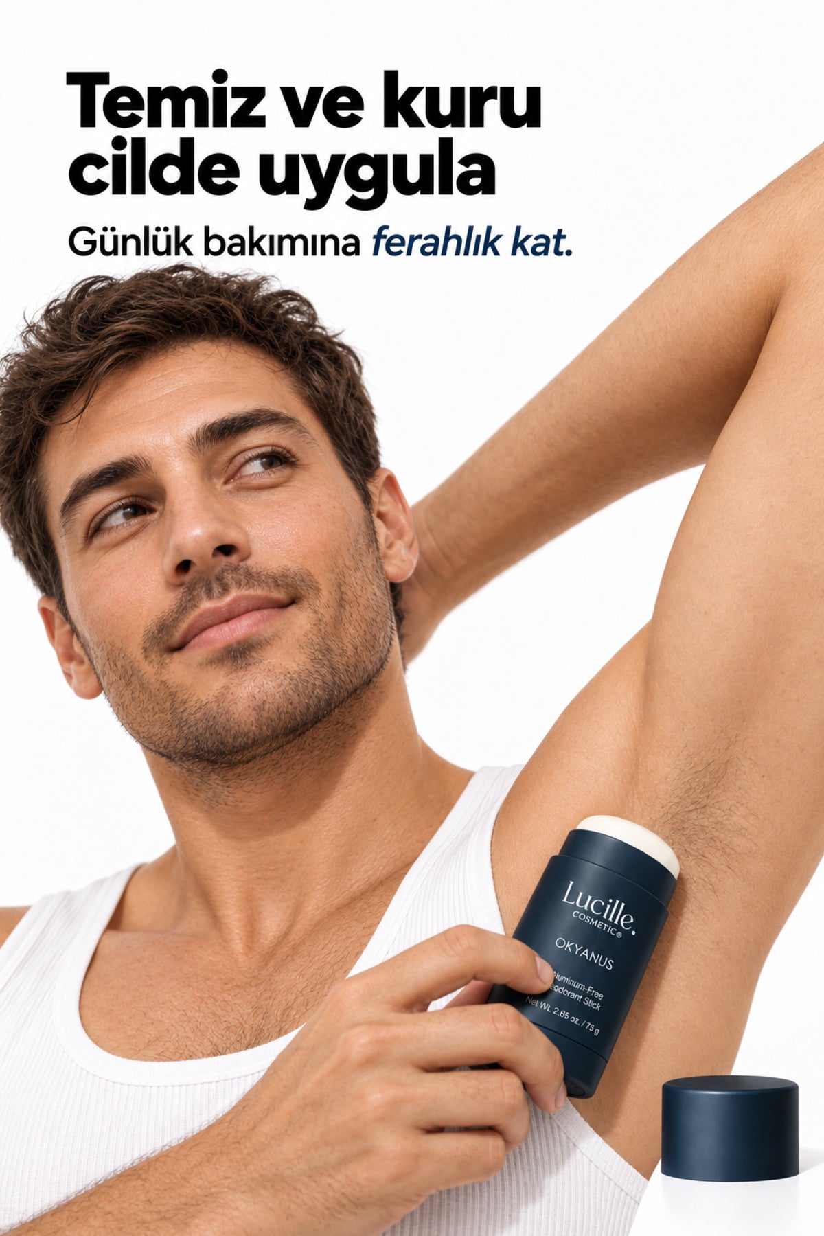 Okyanus Ferahlığı Alüminyum İçermeyen Erkek Stick Deodorant — uygulama