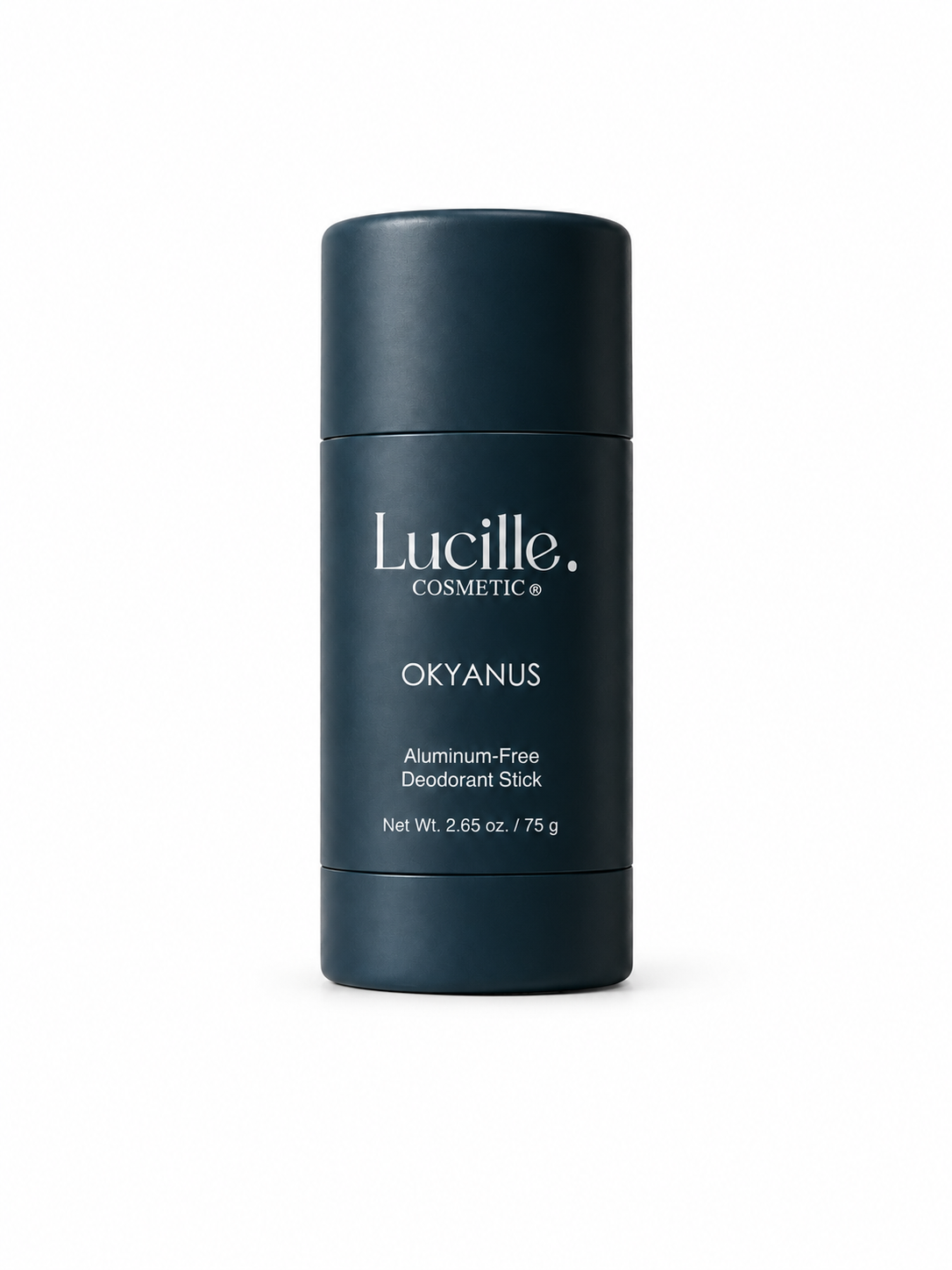 Lucille Okyanus stick deodorant, beyaz fonda lacivert ambalaj