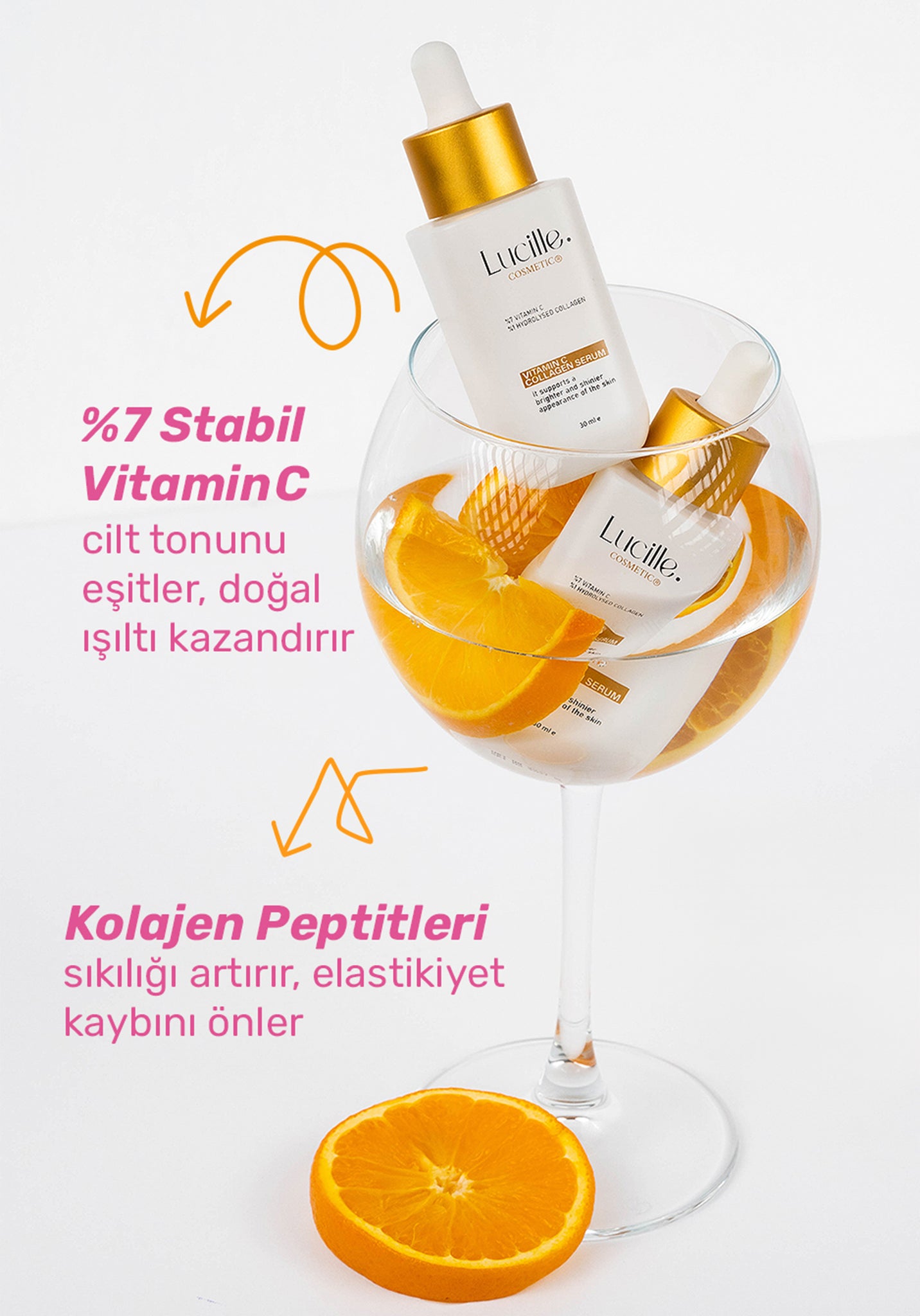Kolajen Destekli C Vitamini Serumu | Cilt Tonu Eşitleyici, Canlandırıcı & Işıltı Destekleyici | %100 Vegan